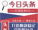 今日头条引流技术4.0，微头条实战细节，微头条引流核心技巧分析，快速发布引流玩法-第一资源库