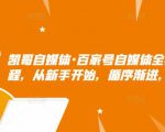 凯哥自媒体·百家号自媒体全套实战赚钱教程，从新手开始，循序渐进，系统的讲解-第一资源库