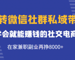 玩转微信社群私域带货,学会就能赚钱的社交电商,在家兼职副业再挣8000+-第一资源库