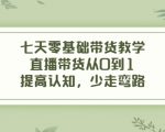 七天零基础带货教学，直播带货从0到1，提高认知，少走弯路-第一资源库
