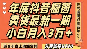 外面收费6890元年底抖音橱窗卖货最新一期,小白月入3万,适合小白上班族宝妈【揭秘】-第一资源库
