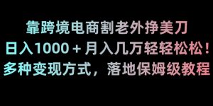 靠跨境电商割老外挣美刀,日入1000+月入几万轻轻松松!多种变现方式,落地保姆级教程【揭秘】-第一资源库