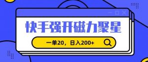 信息差赚钱项目,快手强开磁力聚星,一单20,日入200+【揭秘】-第一资源库