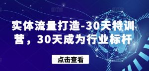 实体流量打造-30天特训营,30天成为行业标杆-第一资源库