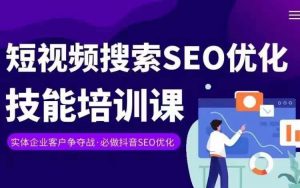 实体抖音搜索(抖音SEO)变现课,短视频搜索seo优化技能-第一资源库