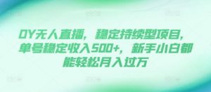 DY无人直播,稳定持续型项目,单号稳定收入500+,新手小白都能轻松月入过万【揭秘】-第一资源库