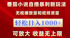 番茄小说自撸暴利新玩法,无视播放量,轻松日入1k,可放大,收益无上限【揭秘】-第一资源库