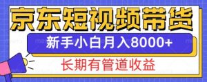 京东短视频带货新玩法,长期管道收益,新手也能月入8000+-第一资源库