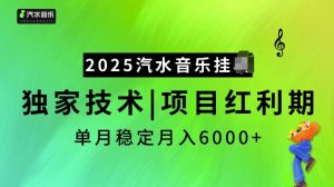 2025汽水音乐挂JI项目,独家最新技术,项目红利期稳定月入6000+-第一资源库