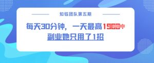 副业她只用了1招,每天30分钟,无脑二创,一天最高1.5k-第一资源库