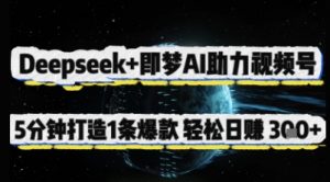 Deepseek+即梦AI助力视频号,5 分钟打造 1 条爆款,轻松日入3张+-第一资源库